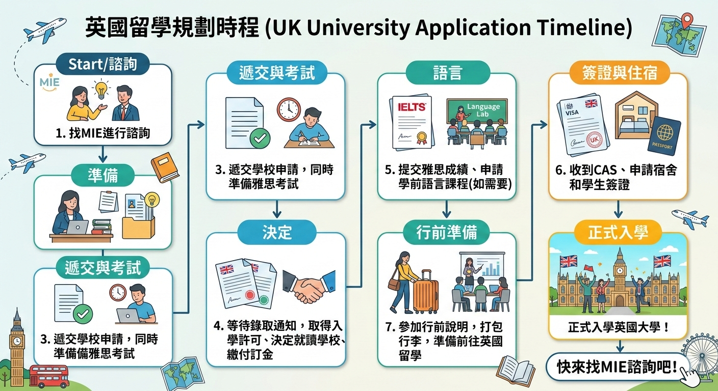 英國留學申請時間表